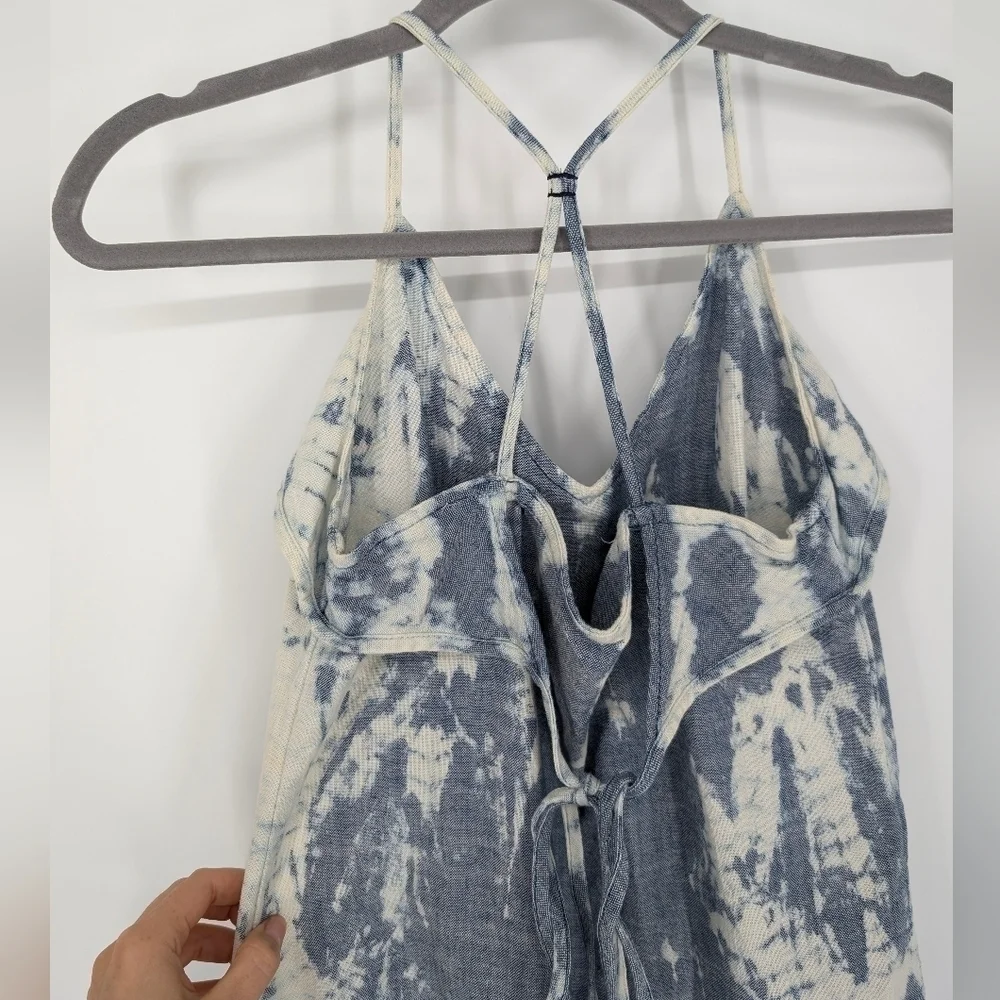Anthropologie McGUIRE Skater Mini Dress Shibori Tie Dye 100% cotton Blue XS